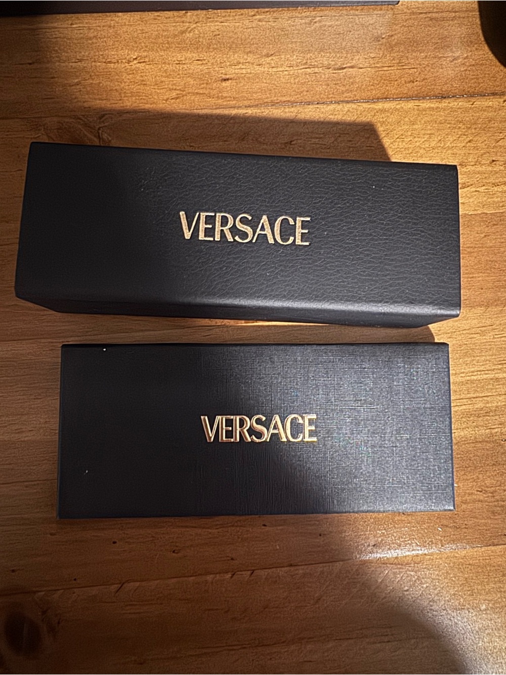 Versace Black Square Frame Glasses with Gold Medusa Accents - Picture 8 of 9